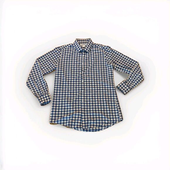 Mizzen+Main Button Up Shirt Mens Large Blue White Leeward Performance Trim Fit - Picture 1 of 8